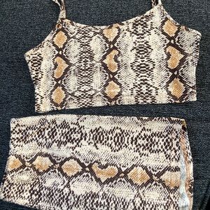 Matching Biker Shorts and Top Snakeskin Set